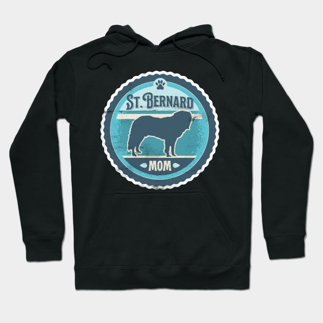 St. Bernard Mom - Distressed Saint Bernard Silhouette Hoodie by DoggyStyles